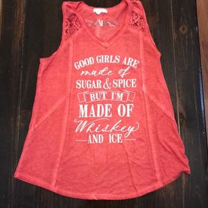 Country girl tank top faded red tank top